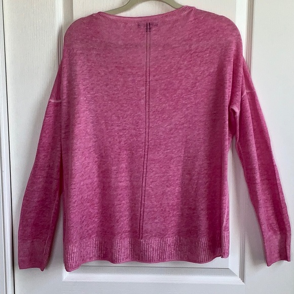 EUC- J. Crew Geranium Linen Sweater w/ pocket, Medium - Picture 4 of 9